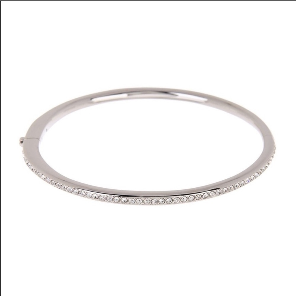 NADRI Bombe single row Pavé Bangle - SILVER